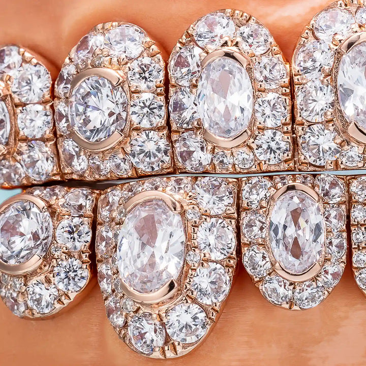 Honeymoon Set Round & Oval Cut Diamond Grillz