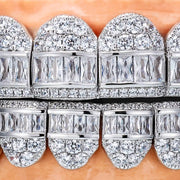 HYBRID DIAMOND GRILLZ W CROSS & PEAR CUT FANGS