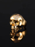 Sacred Cross Skull Ring in Yellow Gold