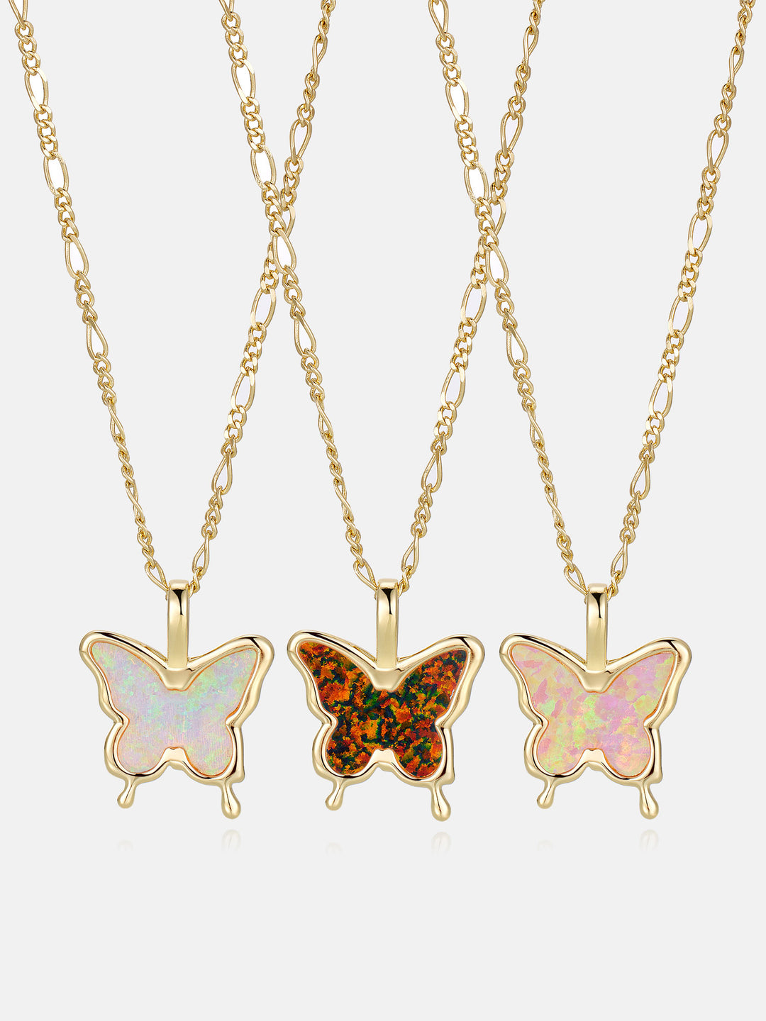 Colorful Opal Butterfly Necklace