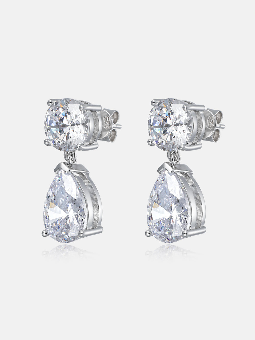 10MM Round & Pear Cut Moissanite Drop Earrings