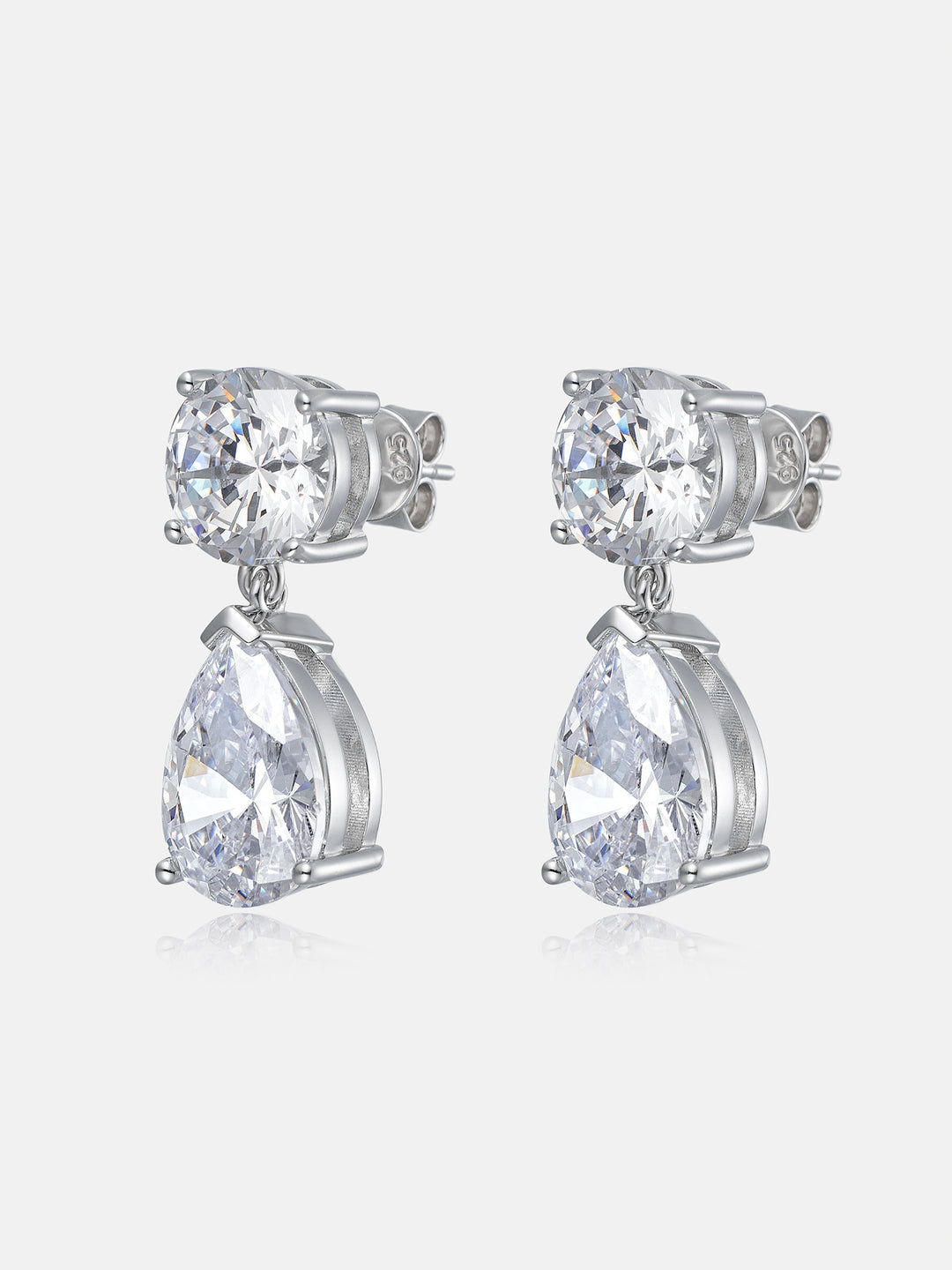 10MM Round & Pear Cut Moissanite Drop Earrings