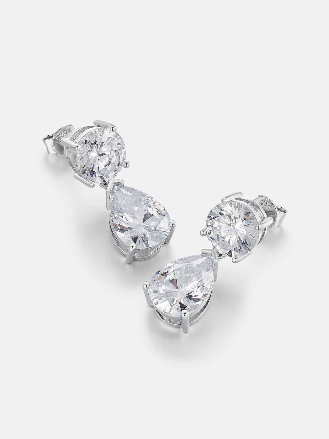 10MM Round & Pear Cut Moissanite Drop Earrings
