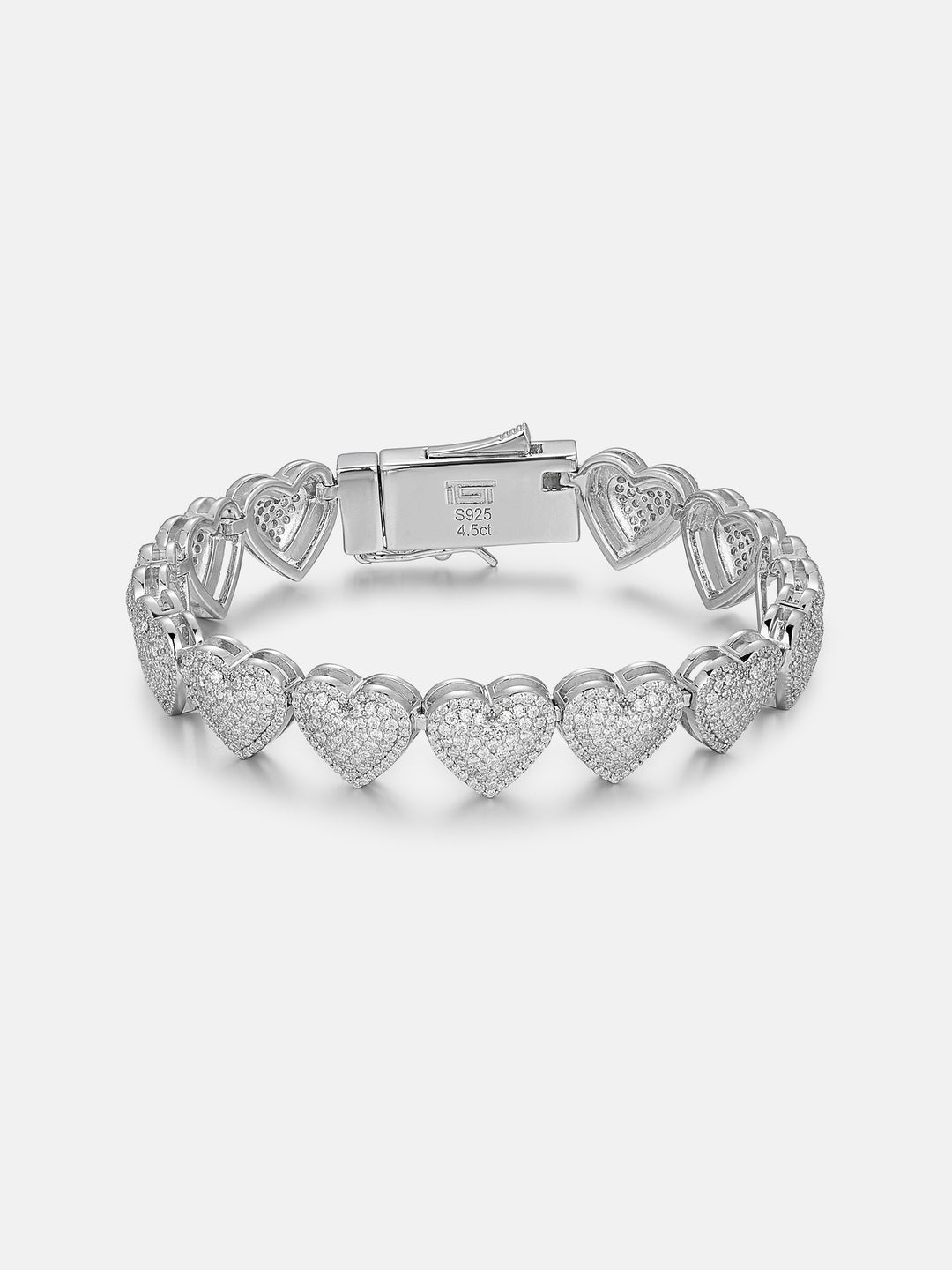 10MM White Moissanite Heart Bracelet