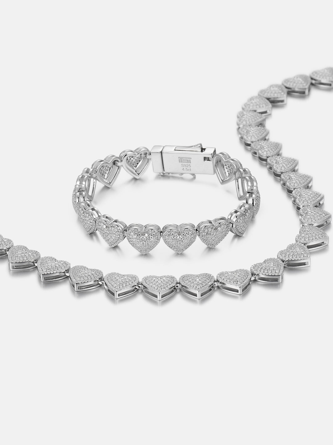 10MM White Moissanite Heart Bracelet