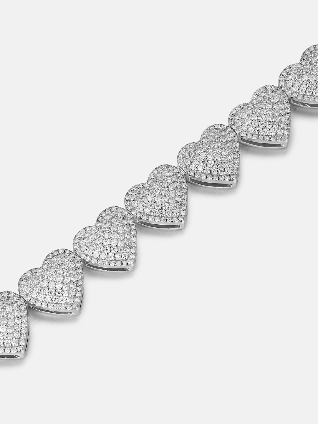 10MM White Moissanite Heart Bracelet