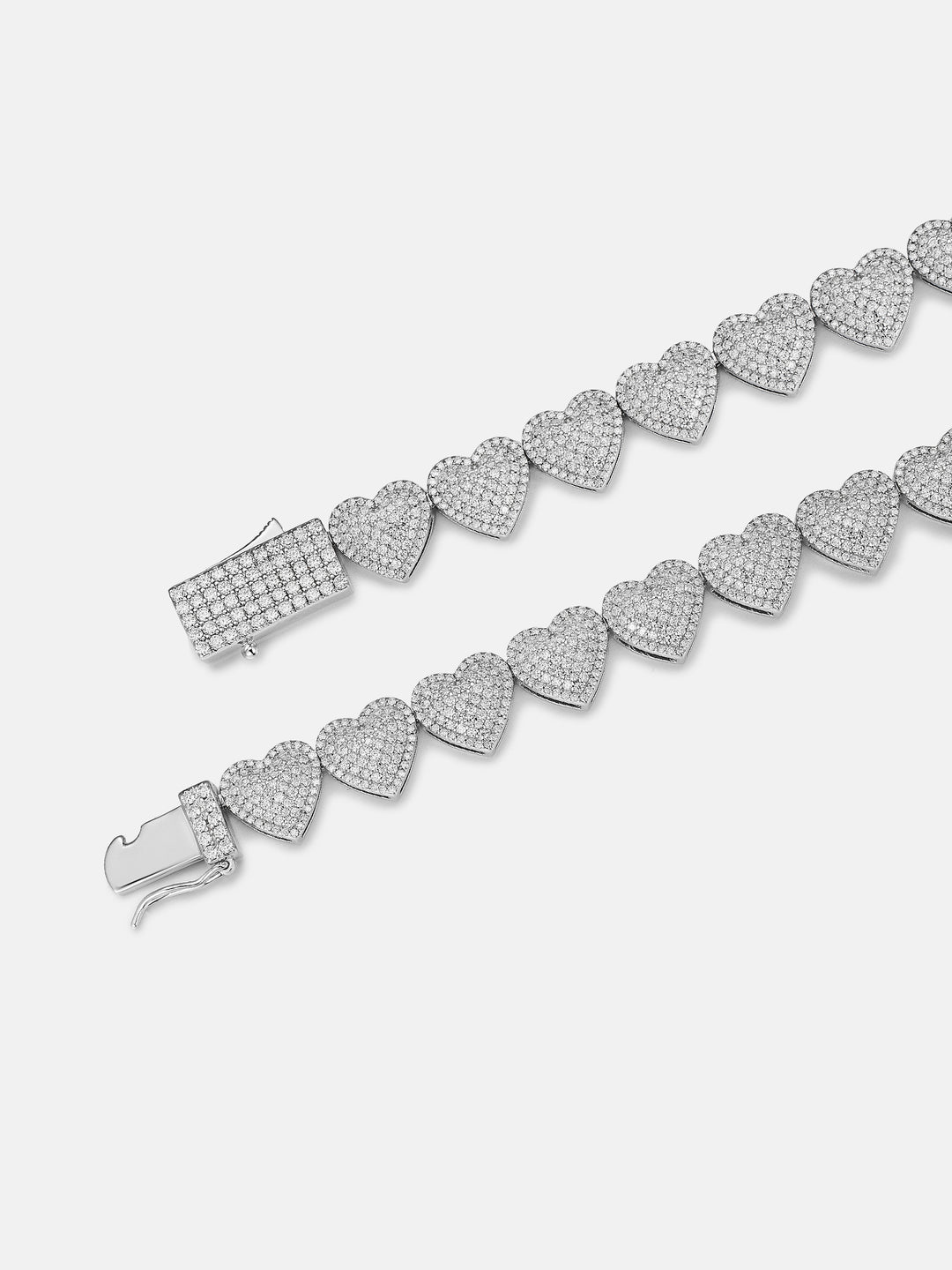10MM White Moissanite Heart Bracelet