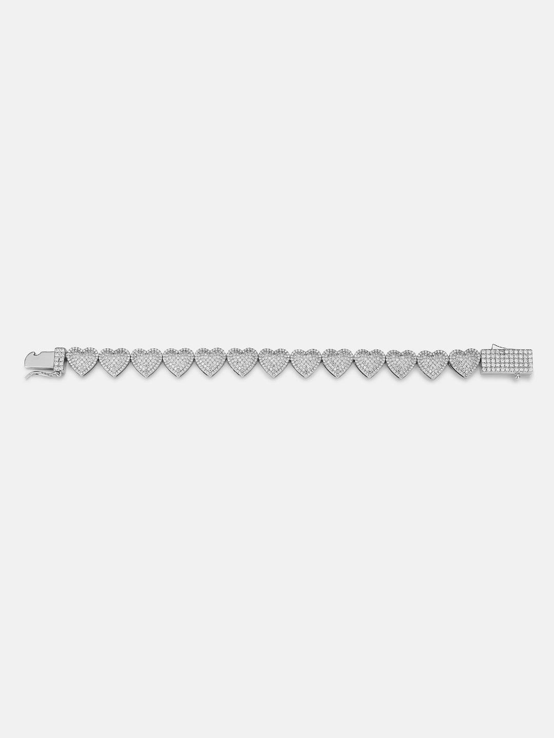 10MM White Moissanite Heart Bracelet