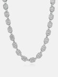 10mm Halo Cluster Baguette Tennis Chain