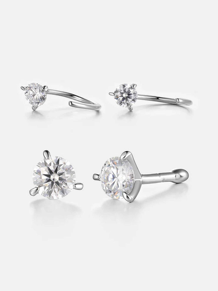 $99 Get Total Two Pairs Of VVS Moissanite Nose Earrings