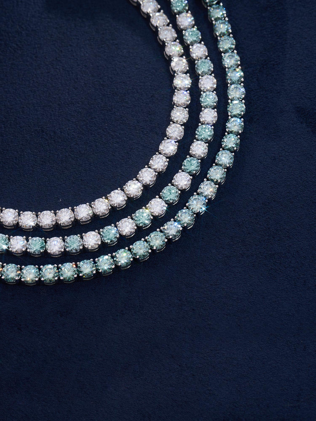 Blue & White Moissanite Tennis Chain Or Bracelet