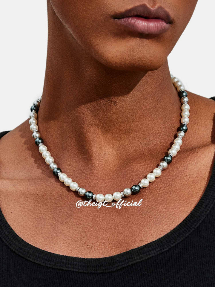 7mm Moissanite Multicolor Pearl Chain Or Bracelet With OT Clasp