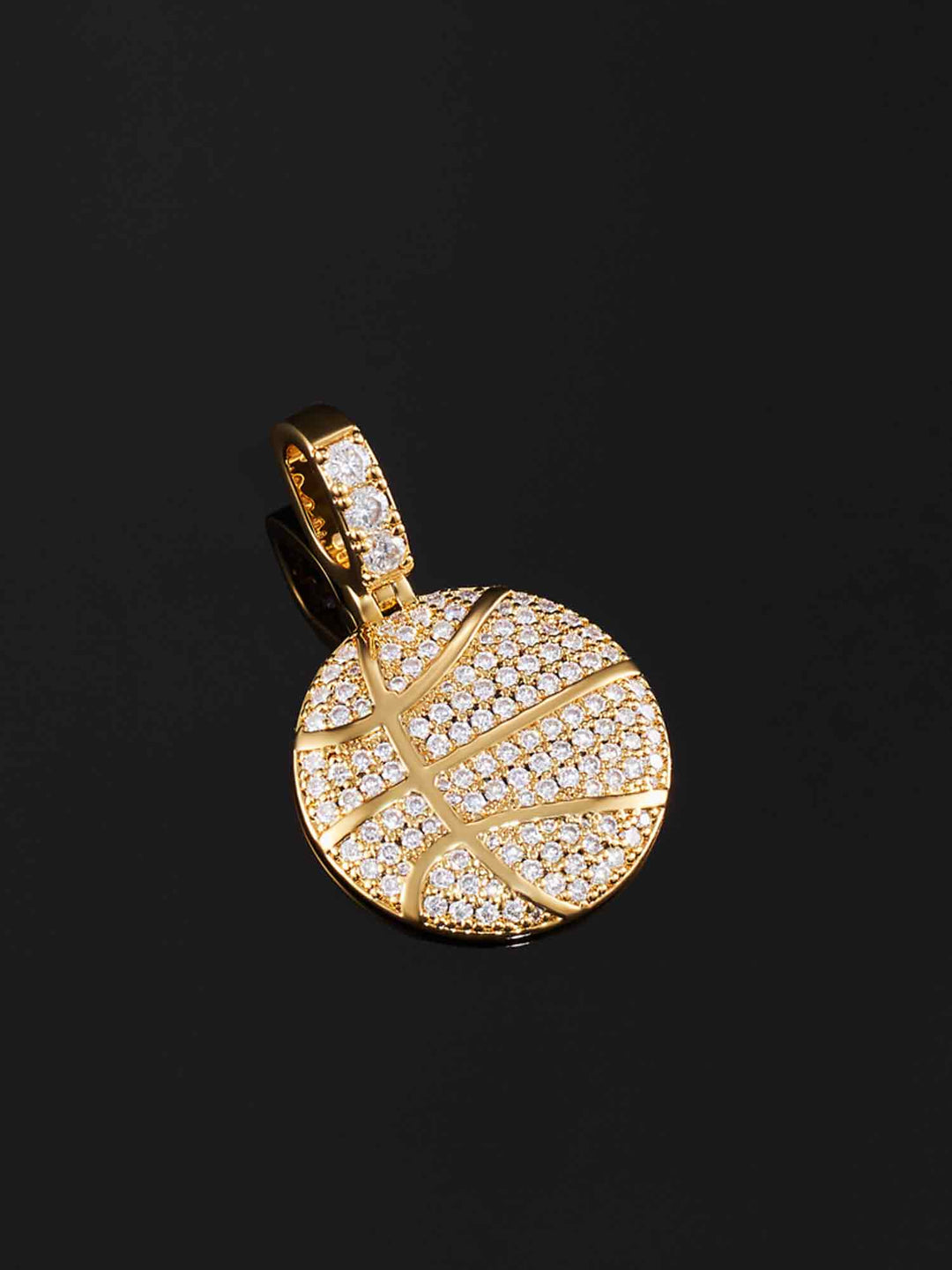 925 Sterling Silver Moissanite Basketball Pendant 1.2ct