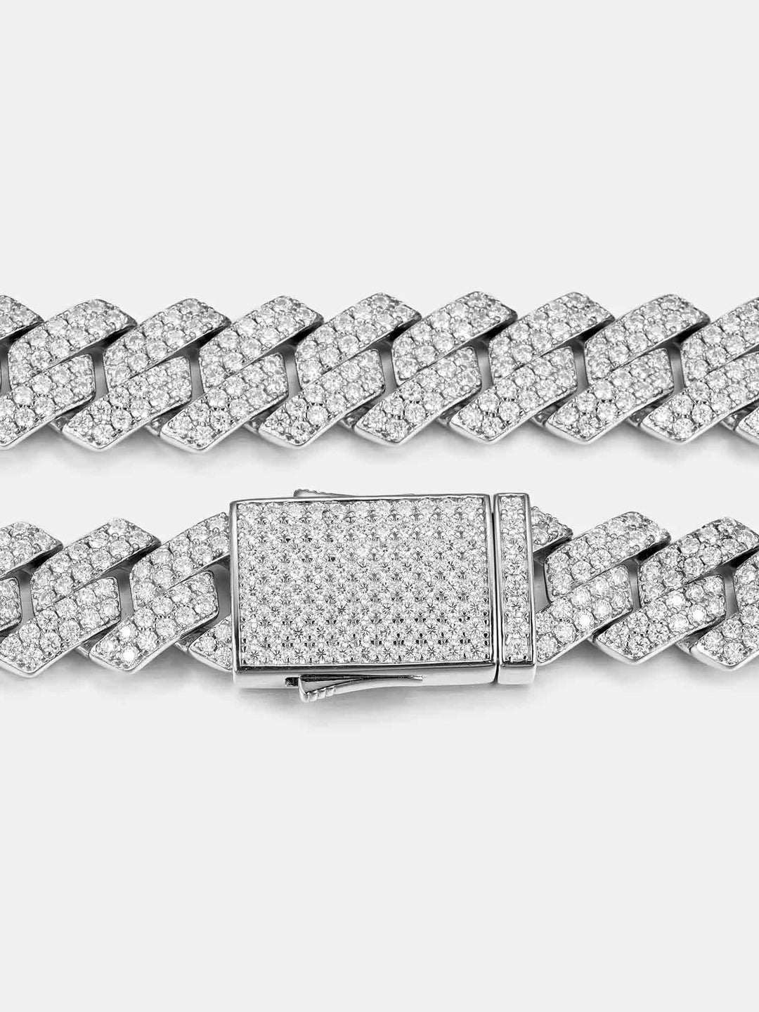 S925 Moissanite Prong Cuban Bracelet