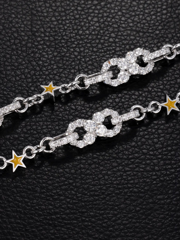 10mm Leopard Star Iced Infinity Link Chain