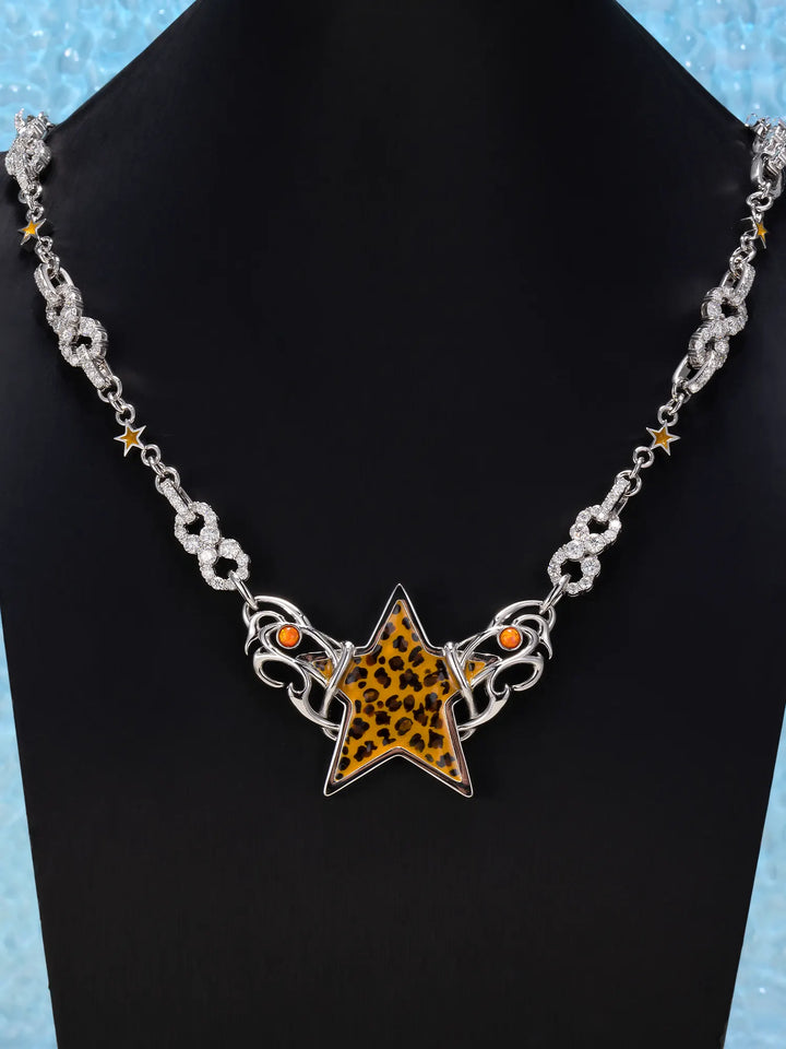 10mm Leopard Star Iced Infinity Link Chain