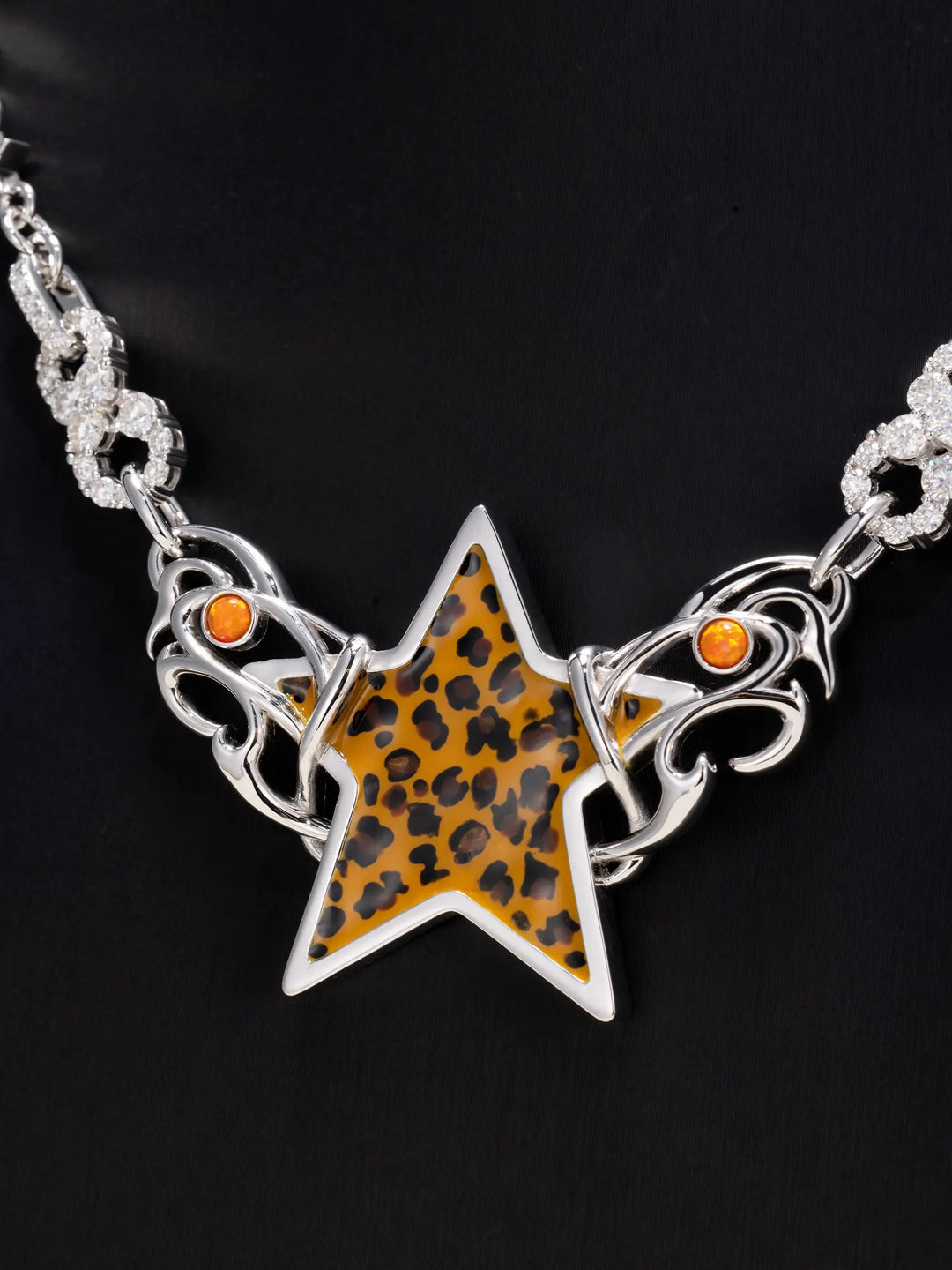 10mm Leopard Star Iced Infinity Link Chain