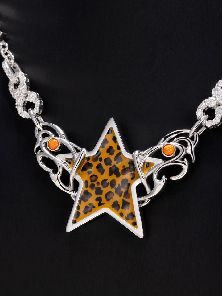 10mm Leopard Star Iced Infinity Link Chain
