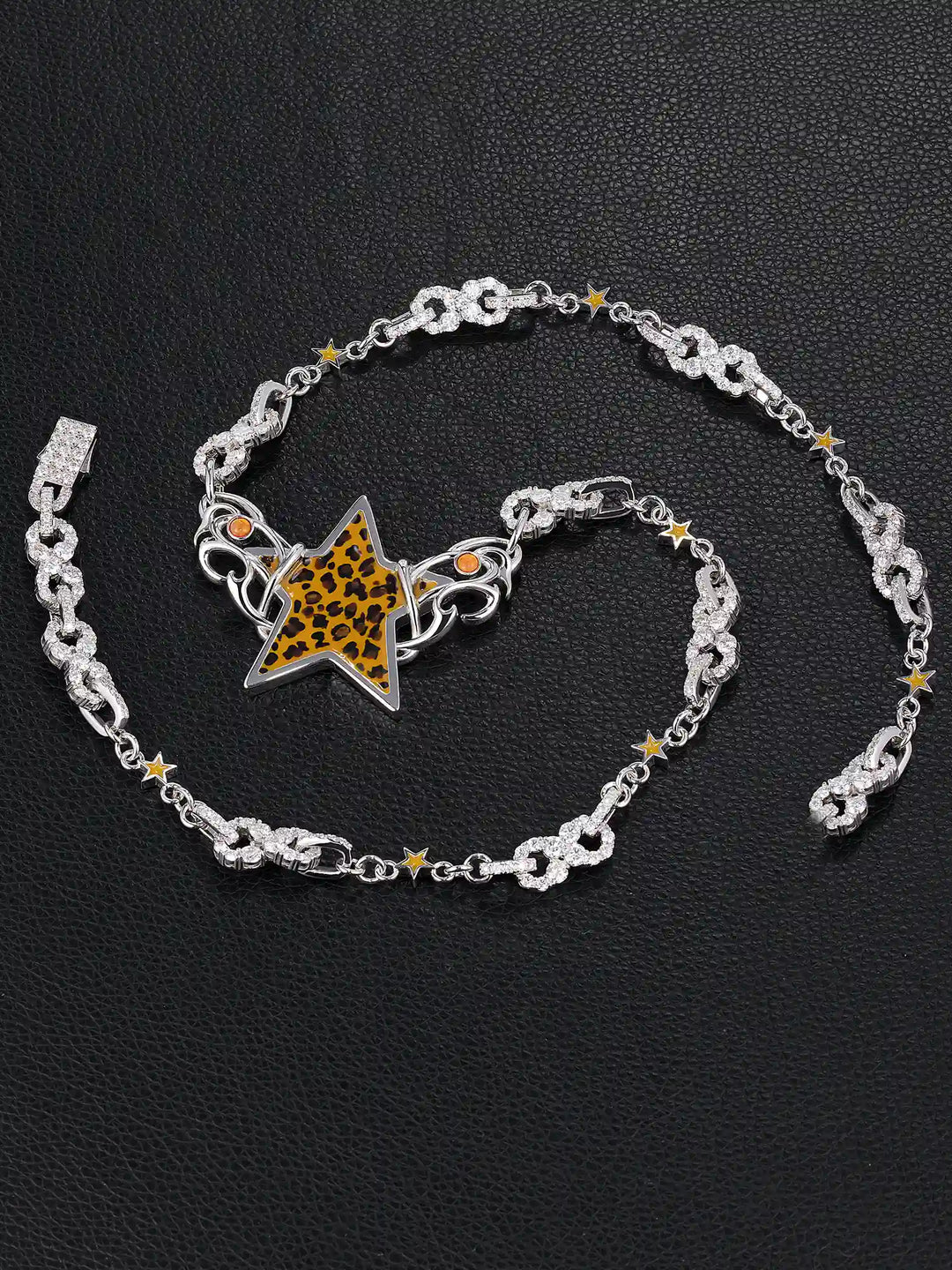 10mm Leopard Star Iced Infinity Link Chain