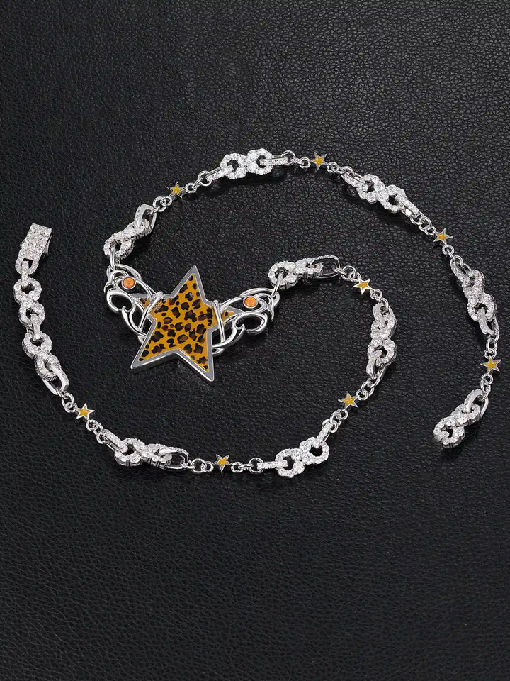 10mm Leopard Star Iced Infinity Link Chain