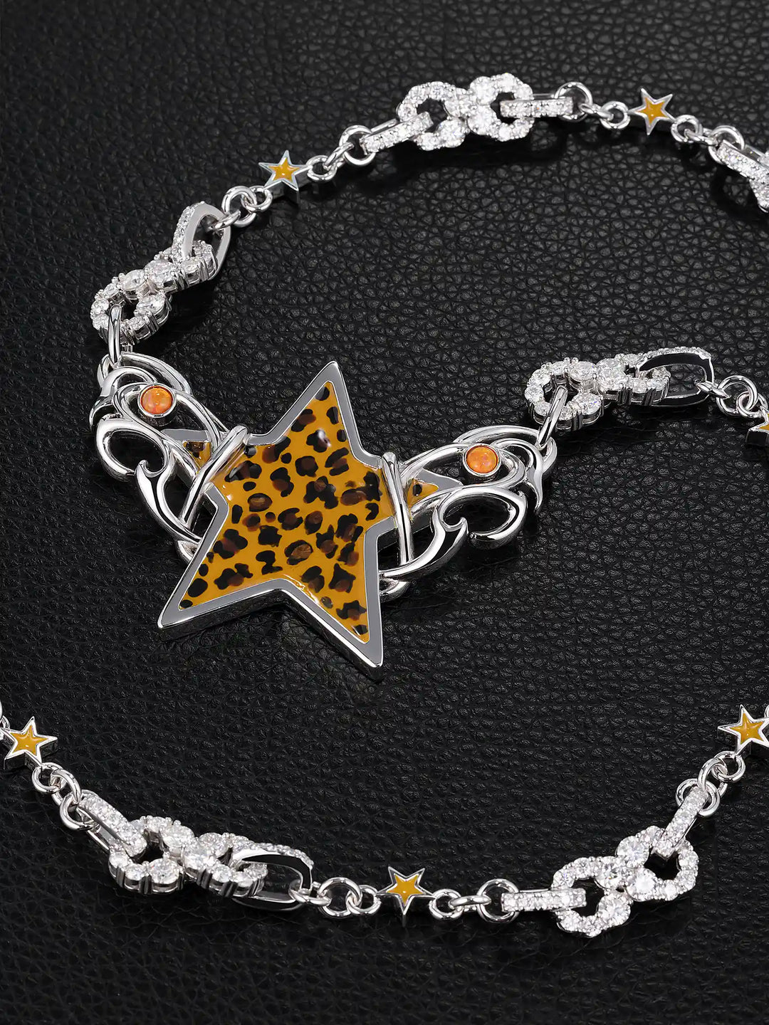 10mm Leopard Star Iced Infinity Link Chain