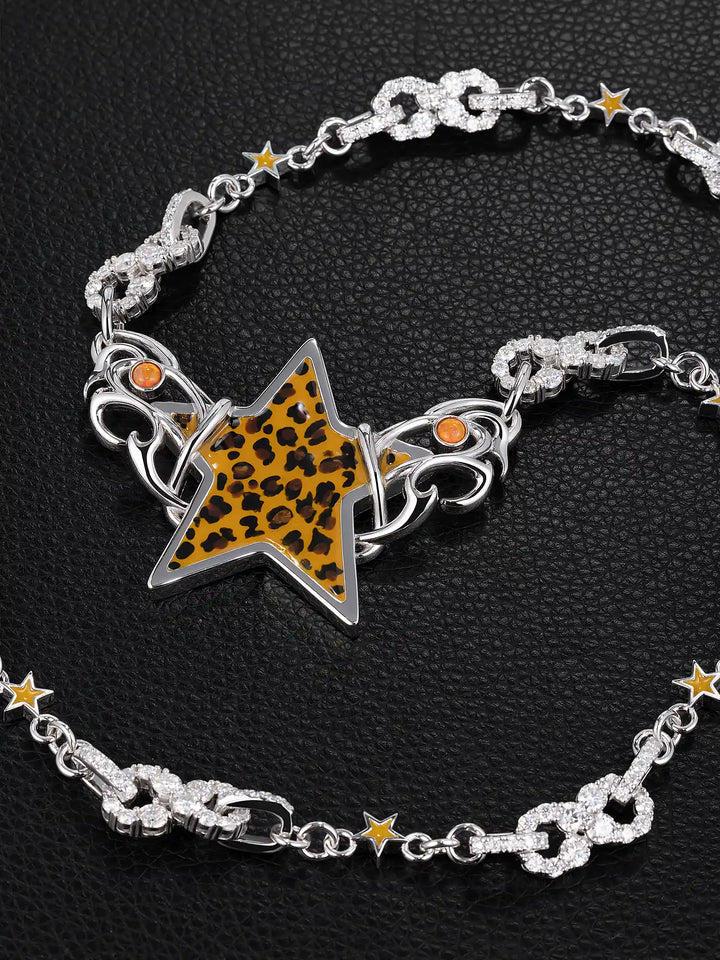 10mm Leopard Star Iced Infinity Link Chain