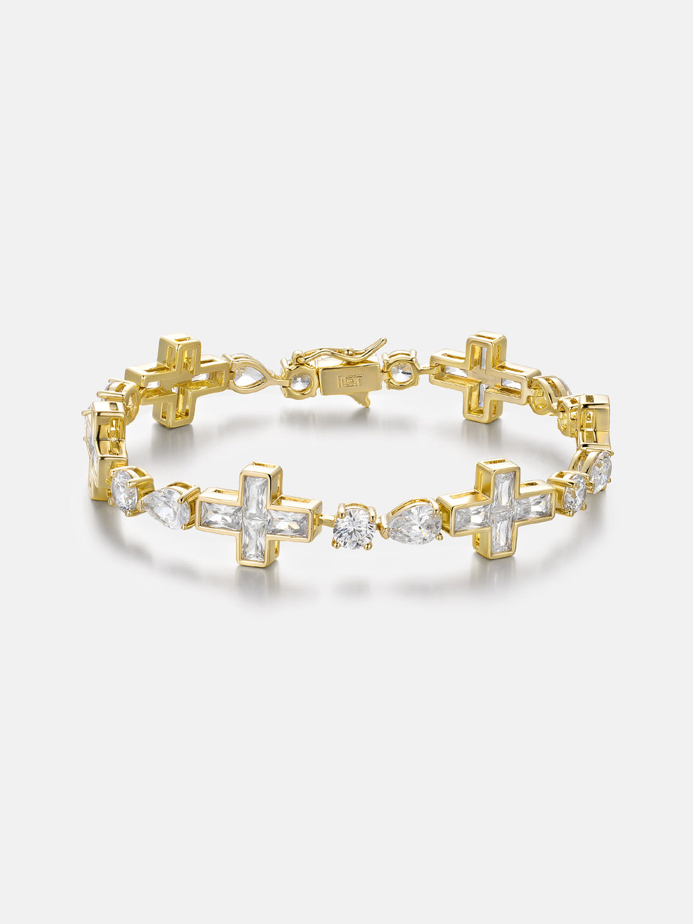 10mm Mixed Cut Cross Moissanite Tennis Bracelet