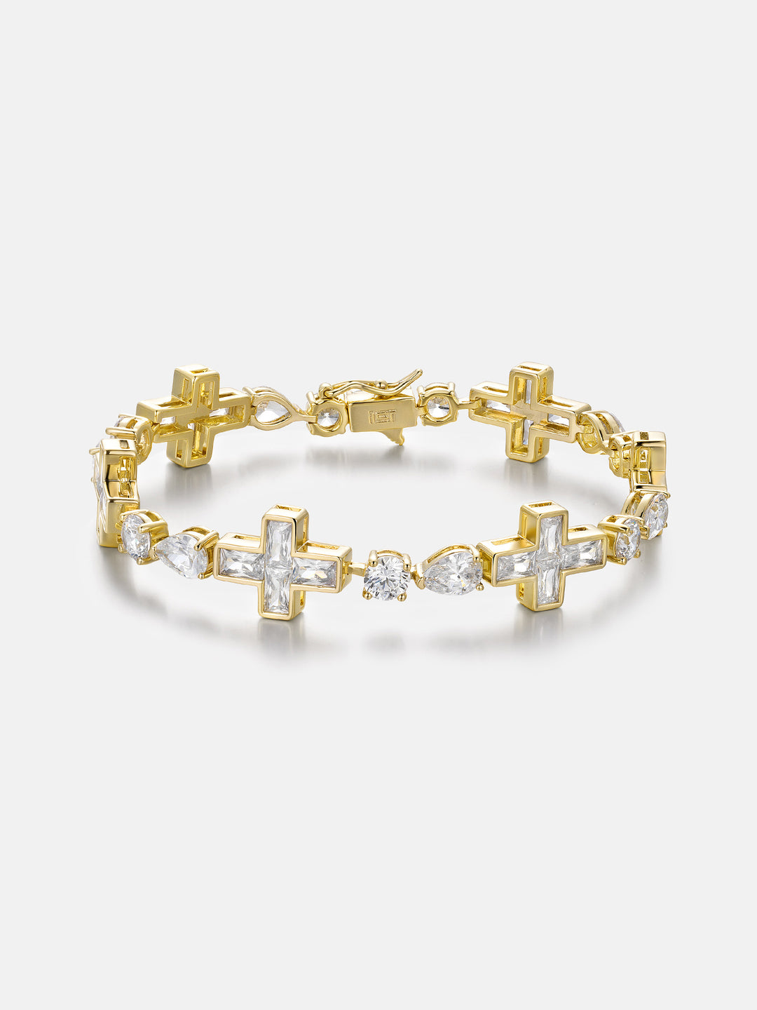 10mm Mixed Cut Cross Moissanite Tennis Bracelet