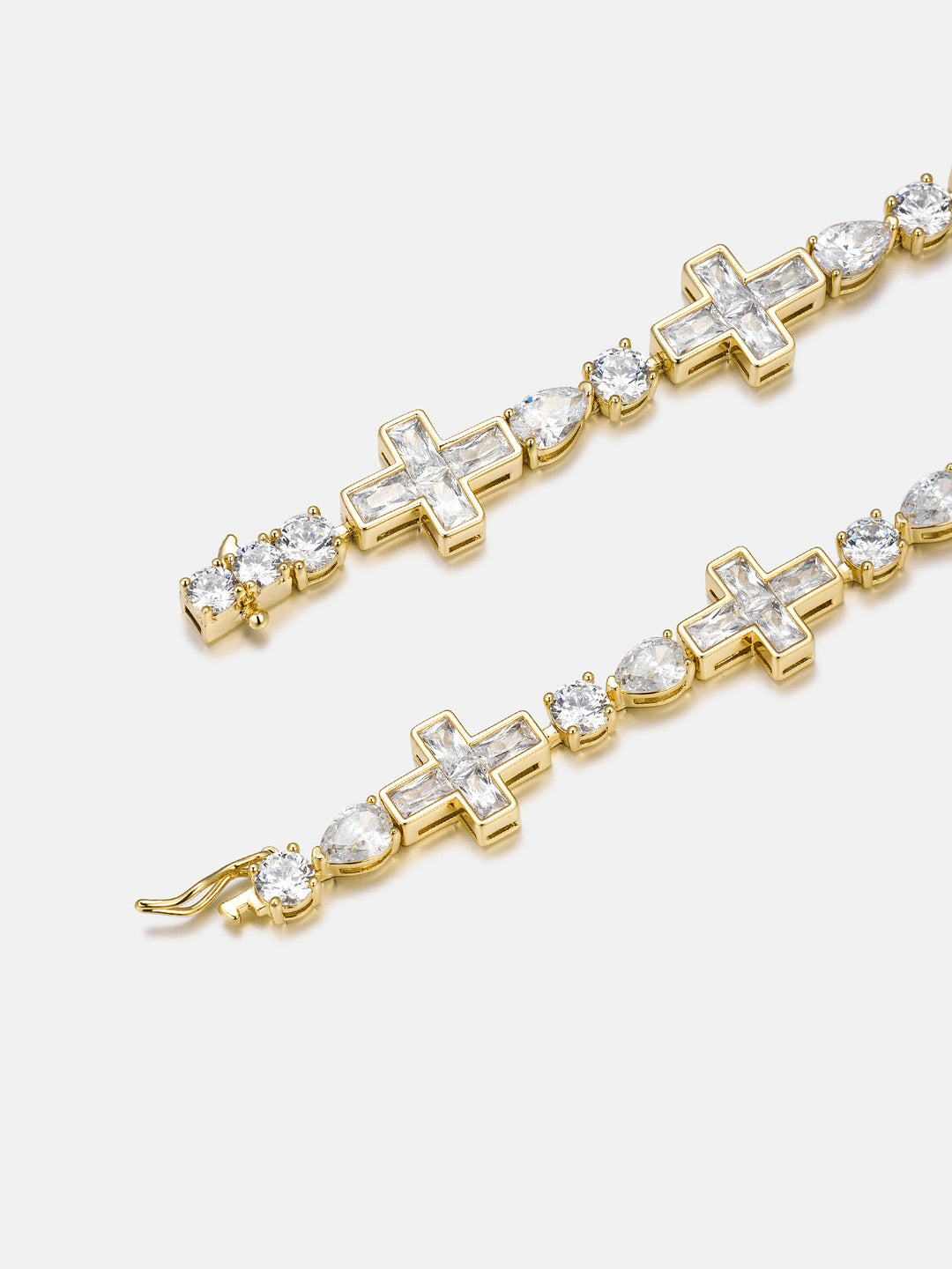 10mm Mixed Cut Cross Moissanite Tennis Bracelet