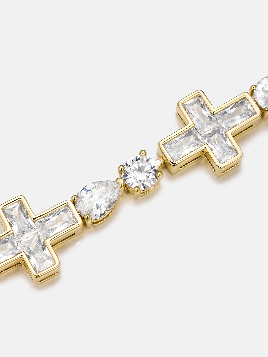 10mm Mixed Cut Cross Moissanite Tennis Bracelet
