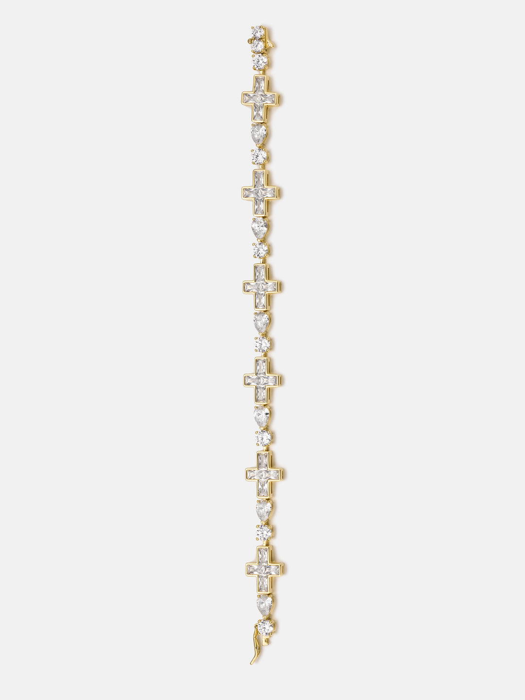 10mm Mixed Cut Cross Moissanite Tennis Bracelet