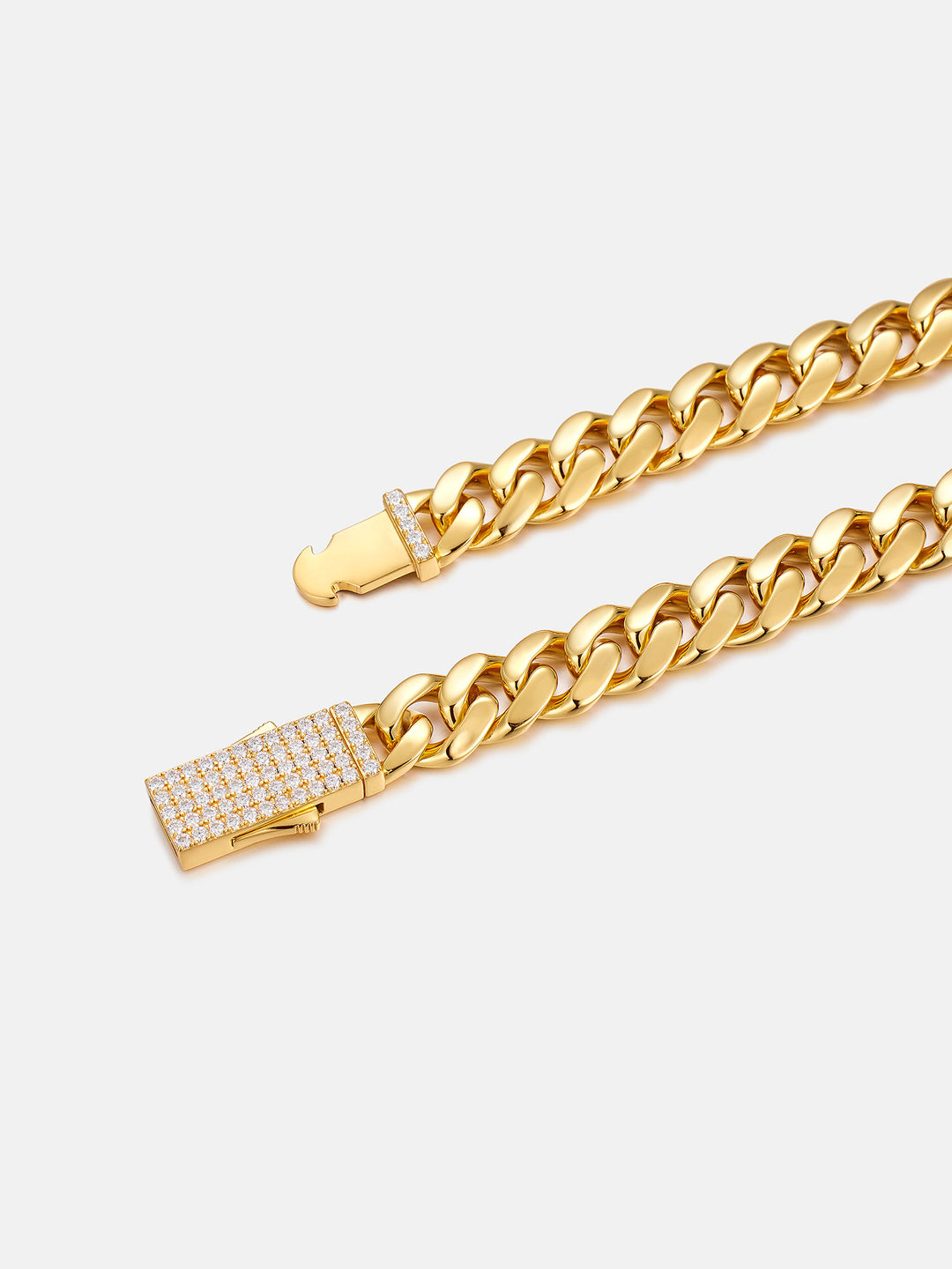 10mm S925 Miami Cuban Chain With Moissanite Clasp