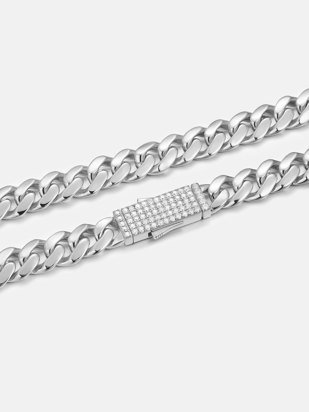 10mm S925 Miami Cuban Chain With Moissanite Clasp