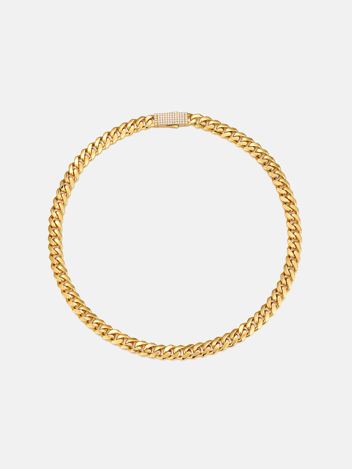 10mm S925 Miami Cuban Chain With Moissanite Clasp
