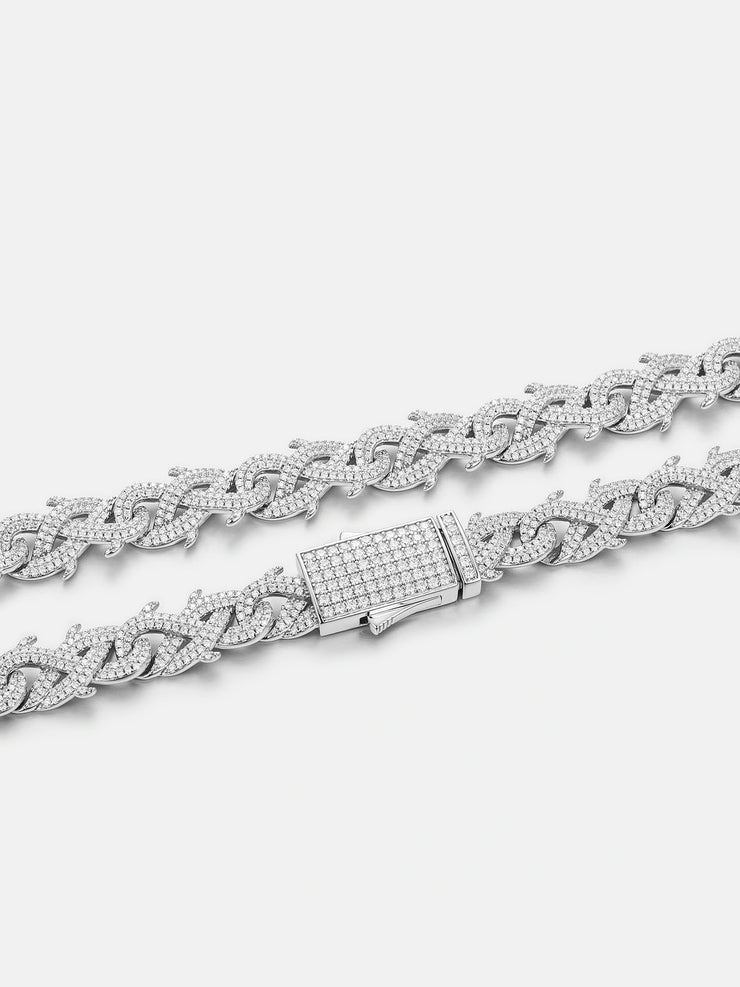 10mm S925 Moissanite Crown of Thorns Chain or Bracelet
