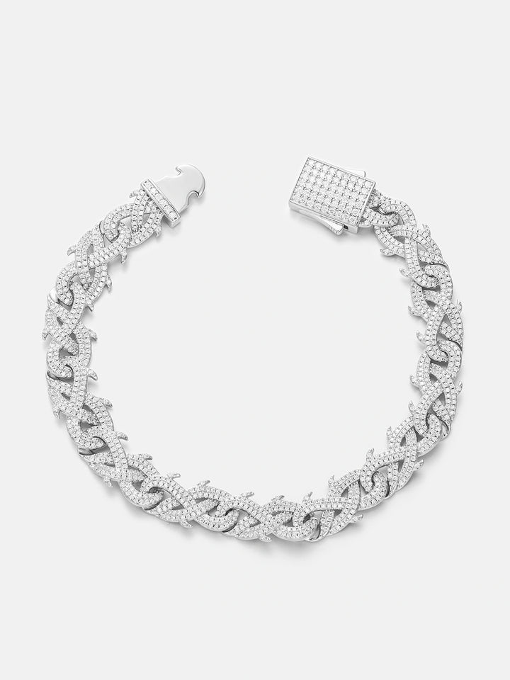 10mm S925 Moissanite Crown of Thorns Chain or Bracelet