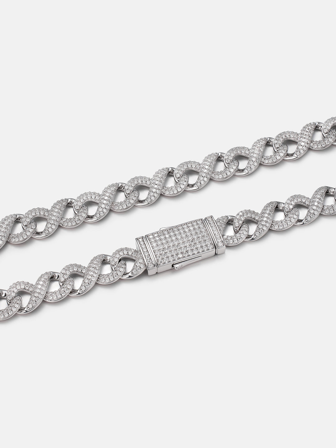 10mm S925 Moissanite Infinity Cuban Chain