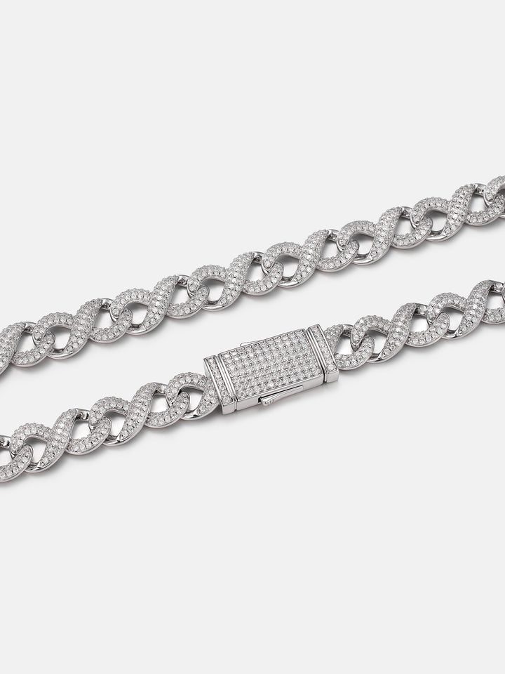 10mm S925 Moissanite Infinity Cuban Chain