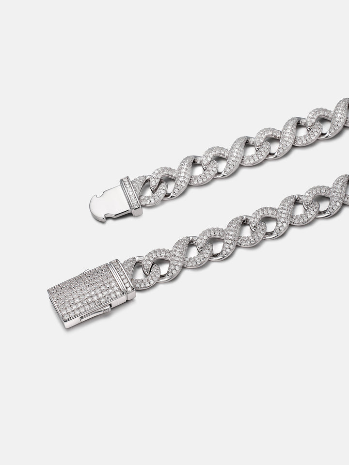 10mm S925 Moissanite Infinity Cuban Chain