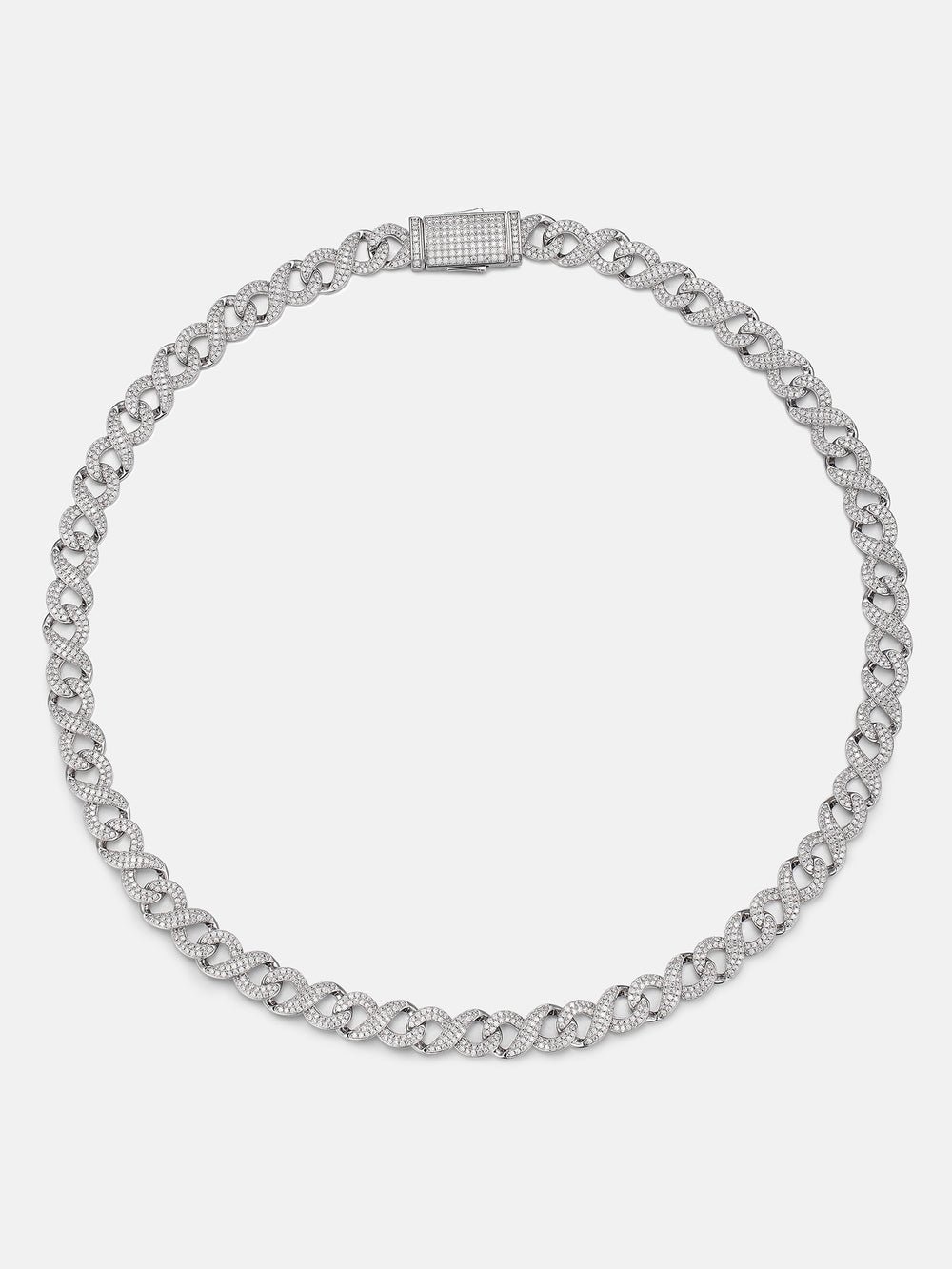 10mm S925 Moissanite Infinity Cuban Chain
