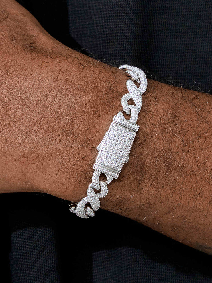 10mm S925 Moissanite Infinity Link Bracelet