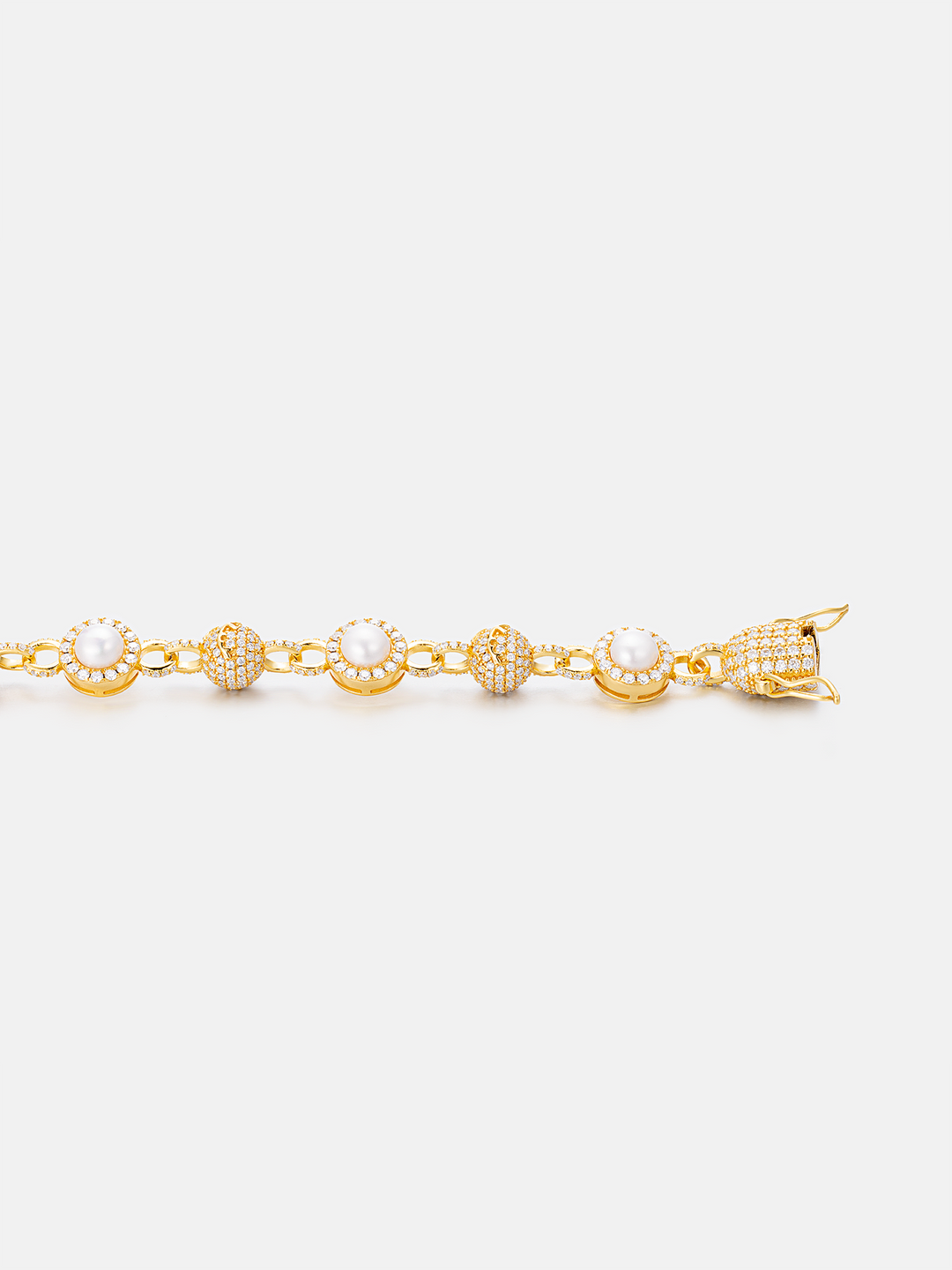 10mm S925 Pearl Moissanite Round Bead Chain