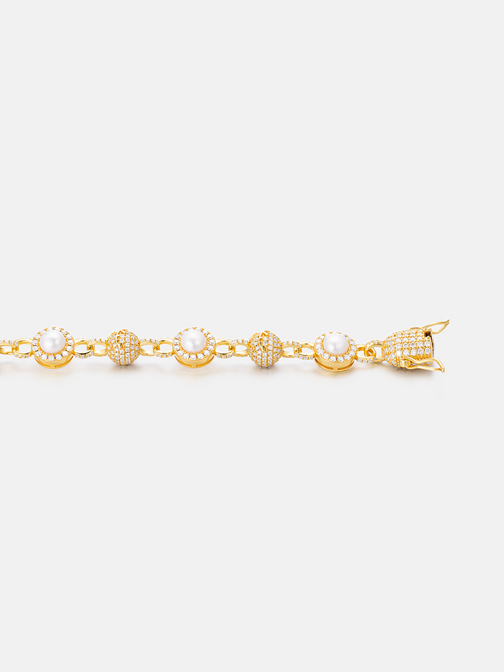 10mm S925 Pearl Moissanite Round Bead Chain