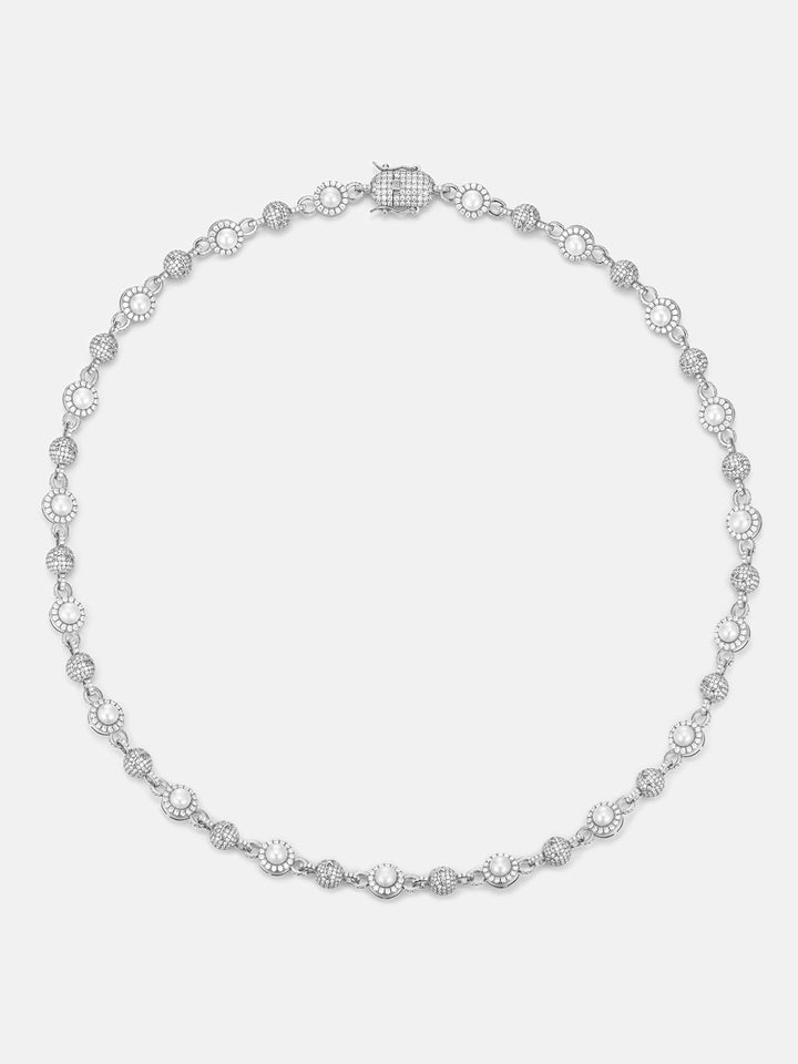 10mm S925 Pearl Moissanite Round Bead Chain