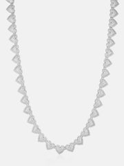10mm White Gold Moissanite Heart Necklace