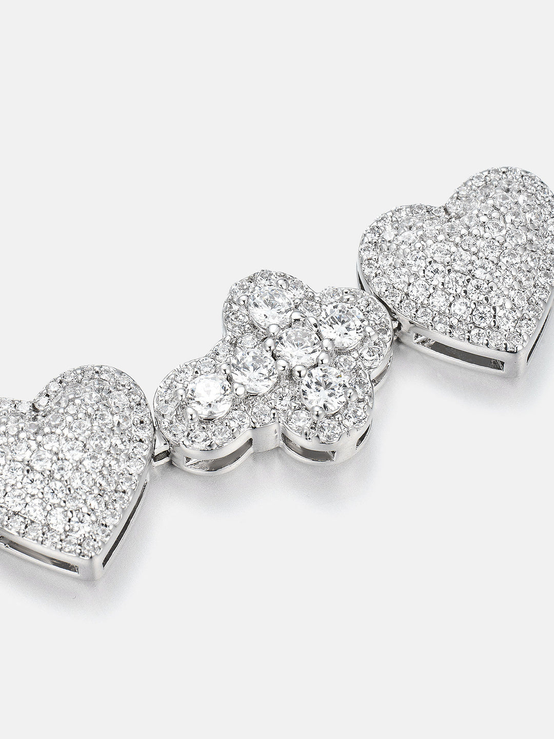 10mm Iced Heart & Cross Moissanite Bracelet