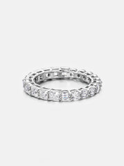 Half Princess Half Round Moissanite Eternity Ring