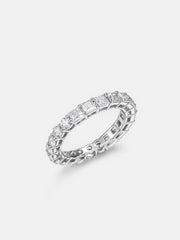 Half Princess Half Round Moissanite Eternity Ring