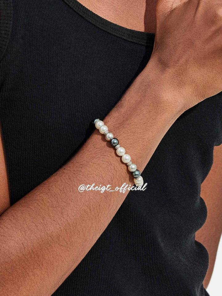 7mm Moissanite Multicolor Pearl Chain Or Bracelet With OT Clasp