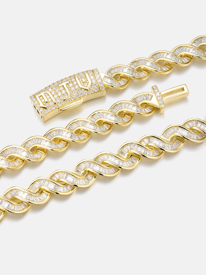 12MM Baguette Double Helix Chain with Curved Clasp - ICEGIANT